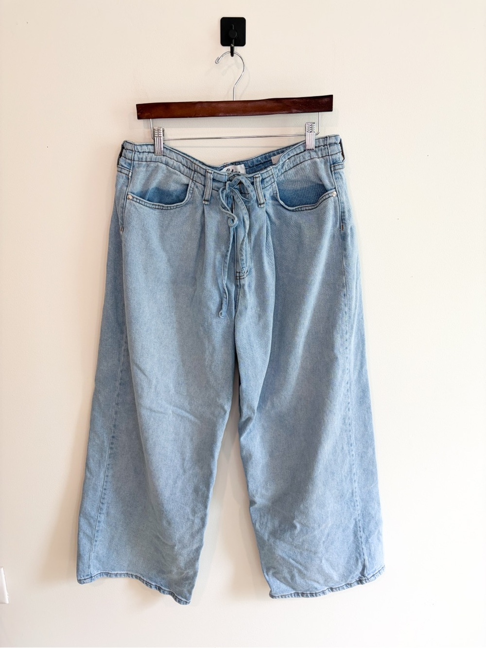Sam Edelman Wide Leg Tie Front Jeans Light Blue Womens Size 30